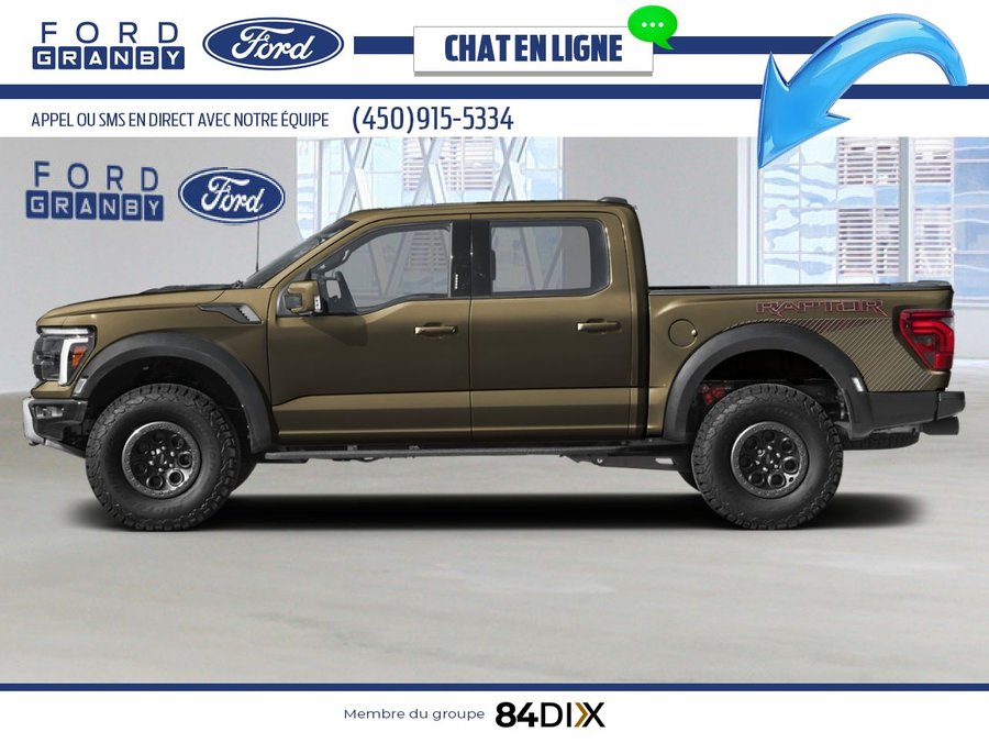 Ford F-150 Raptor SuperCrew 4RM caisse de 5,5 pi 2026 Vert abri