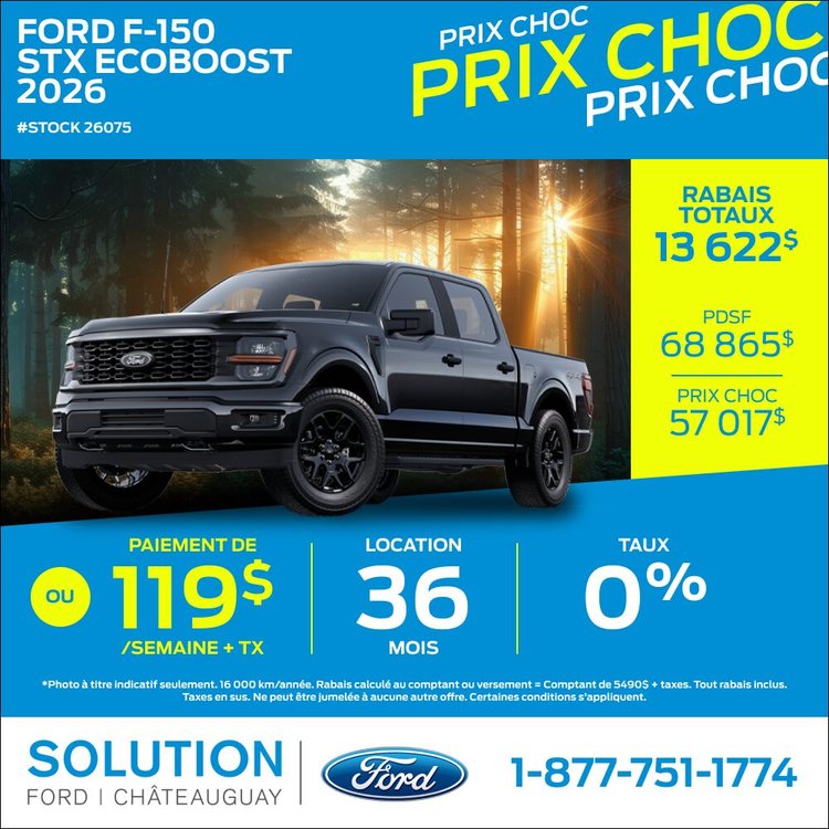 Solution Ford promo mai F 150 STX 2026 FR 2