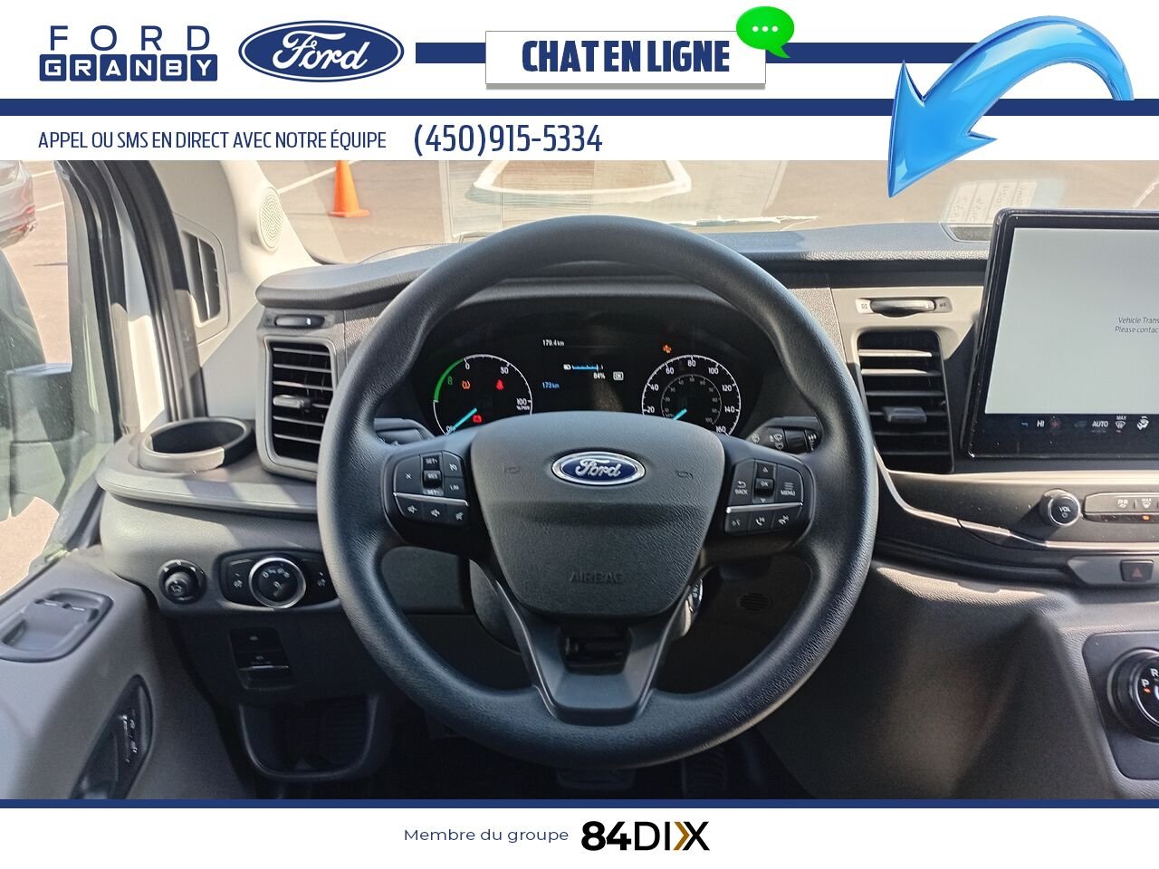 Ford E-TRANSIT FOURGONNETTE UTILITAIRE 2024 Blanc Granby - photo #8
