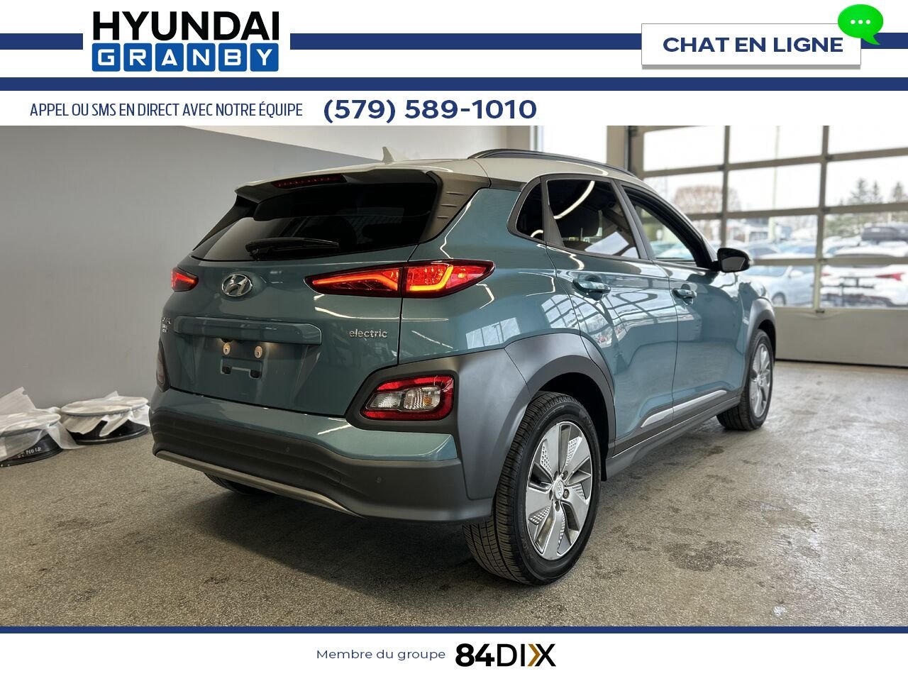 Hyundai Kona électrique 2021 Bleu Granby - photo #6