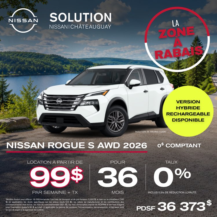 Solution nissan promo JUIN Rogue S 2026 FR