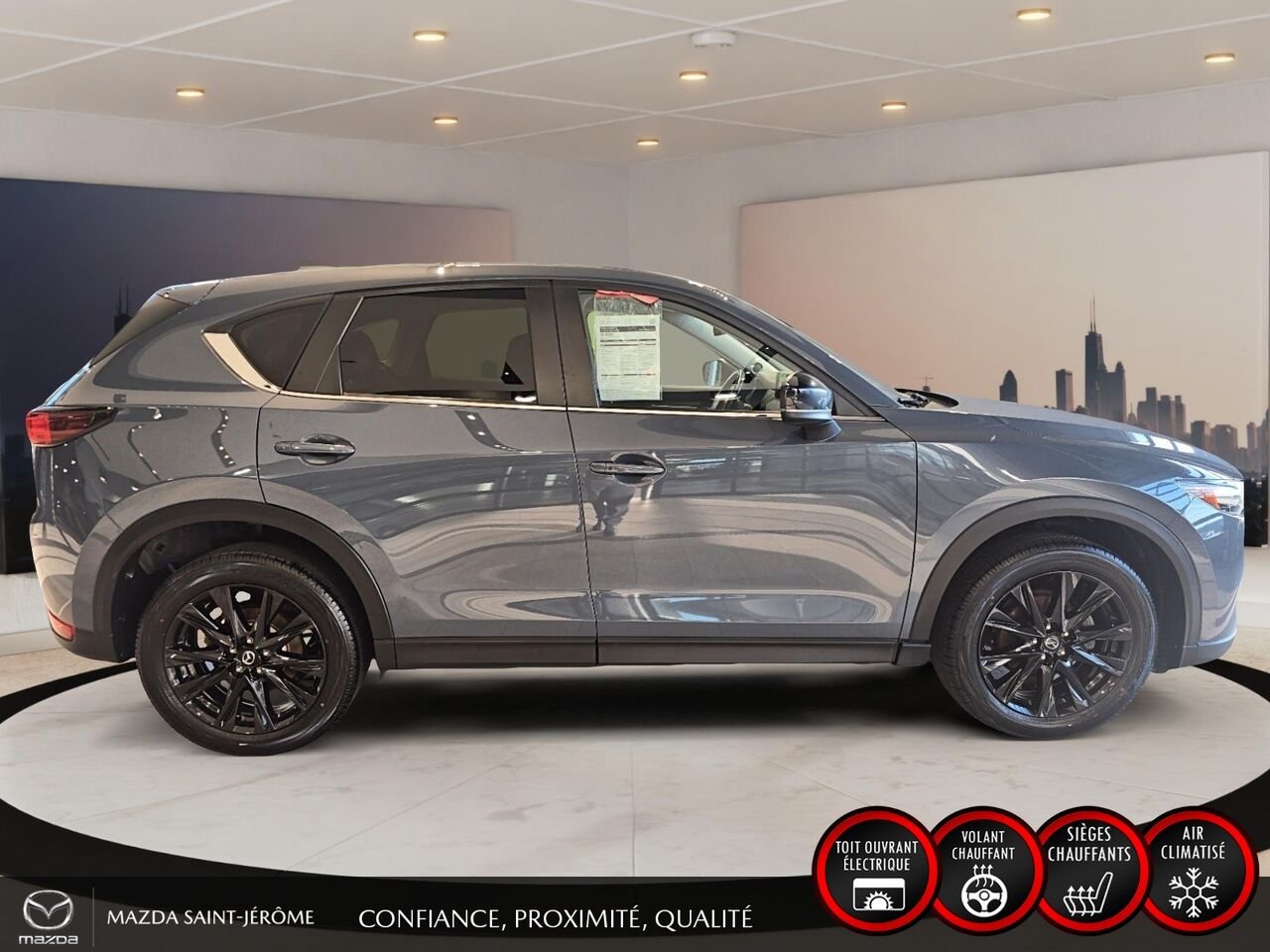 Mazda CX-5 Édition Kuro | CUIR | TOIT OUVRANT | AWD | 2021 Gris Saint-Jérôme - photo #4