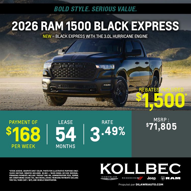 Kollbec promo mai RAM 1500 BLACK EXPRESS 2025 EN