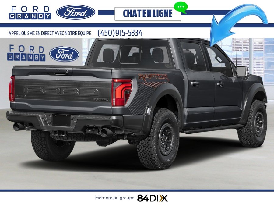 Ford F-150 Raptor SuperCrew 4RM caisse de 5,5 pi 2026 Noir agate métallisé