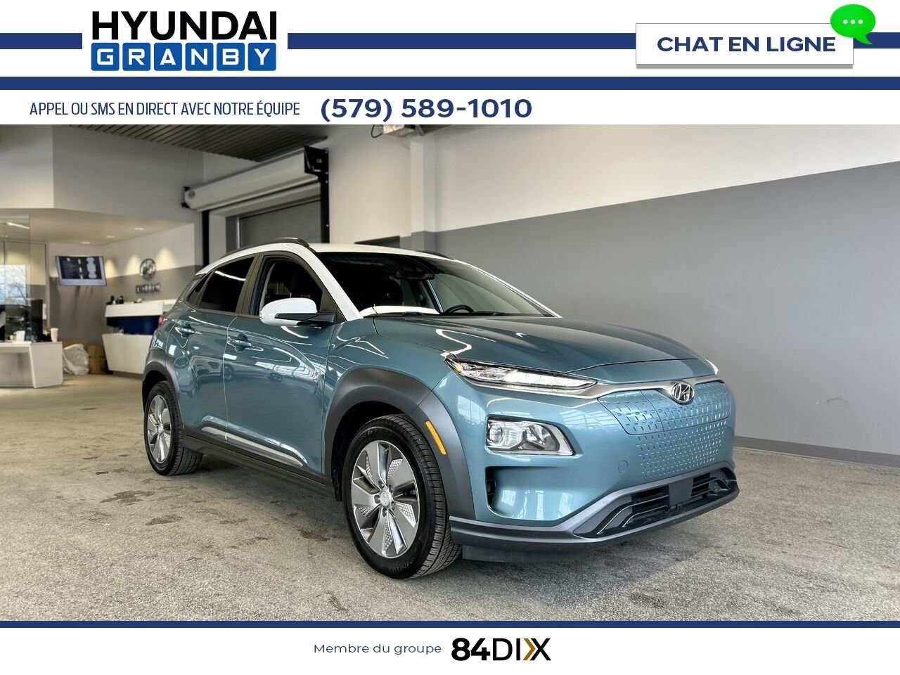 Hyundai Kona électrique 2021 Bleu Granby - photo #0