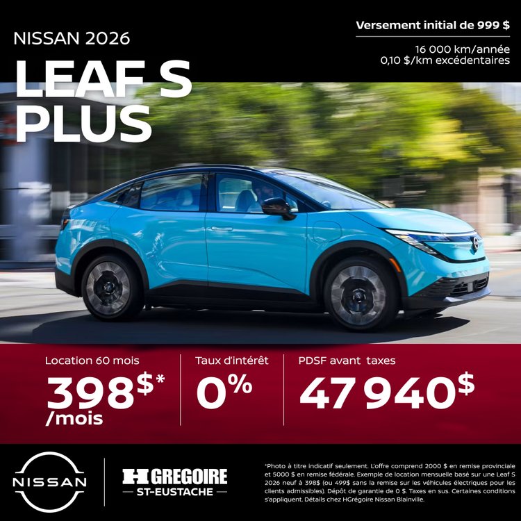 Nissan st eustache promo juillet LEAF S PLUS FR 1