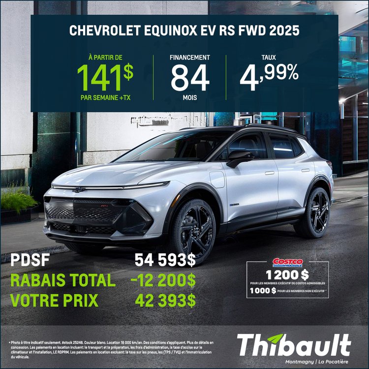 Thibault gm montmagny promo mai CHEVROLET EQUINOX EV RS FWD 2025