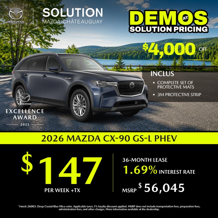 Solution mazda promo juillet CX 90 GS L PHEV 2026 EN