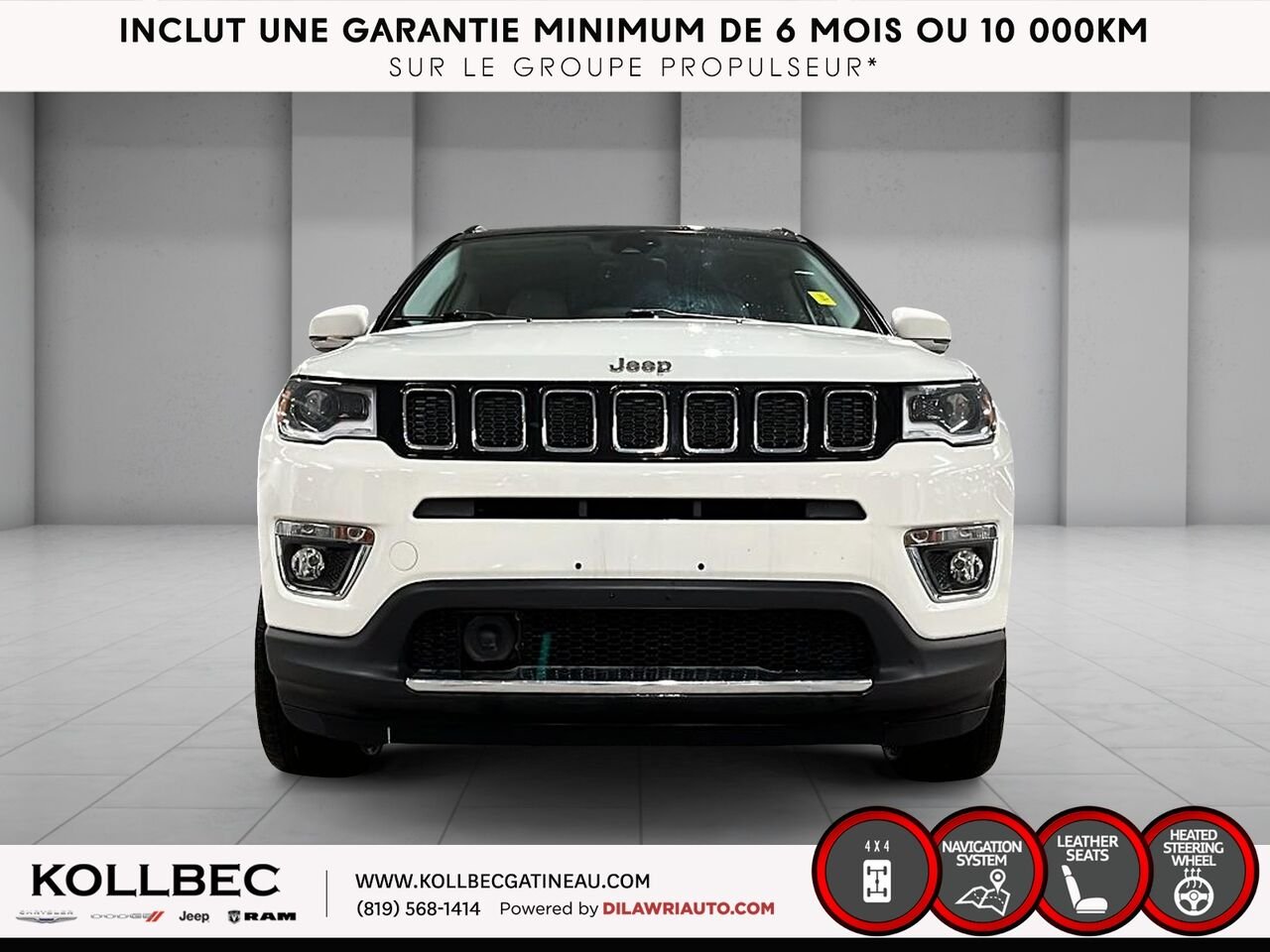JEEP COMPASS Limited 4x4 2018 Blanc Ottawa & Gatineau - photo #10