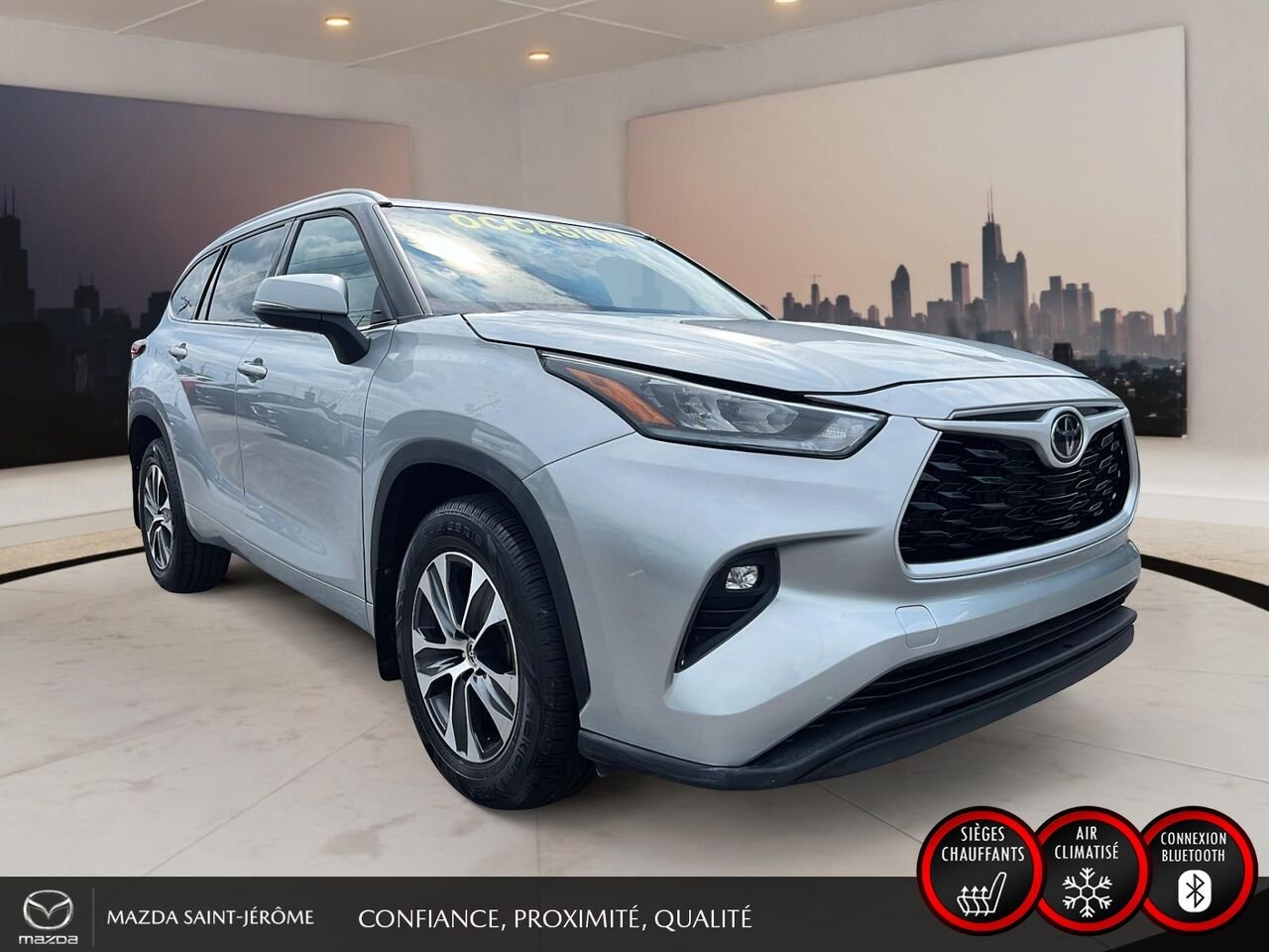 2022 Toyota Highlander XLE | TOIT OUVRANT | CUIR | AWD | Silver Saint-Jérôme - photo #3
