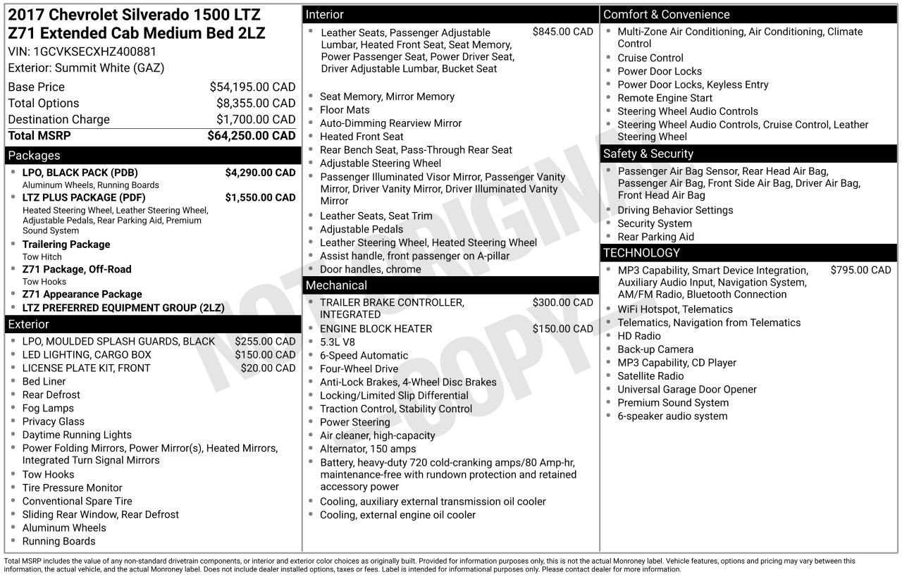 2017 Chevrolet Silverado 1500 2LTZ 5.3L ENCEMBLE Z71 QUAD CAB White Laval - photo #4