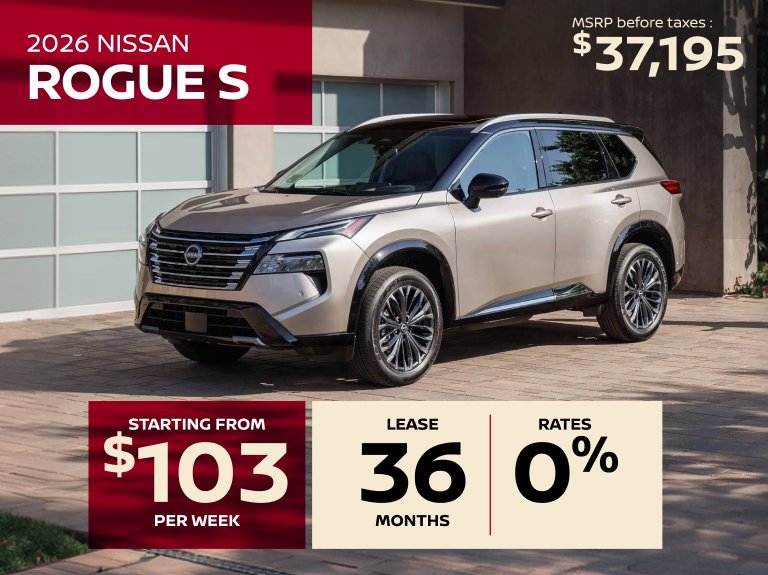 Nissan vimont Accueil avril Rogue S 2026