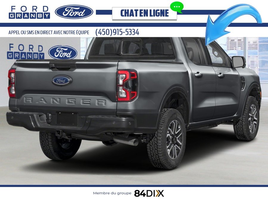 Ford Ranger LARIAT cabine SuperCrew 4RM caisse de 5 pi 2026 Gris carbonisé métallisé