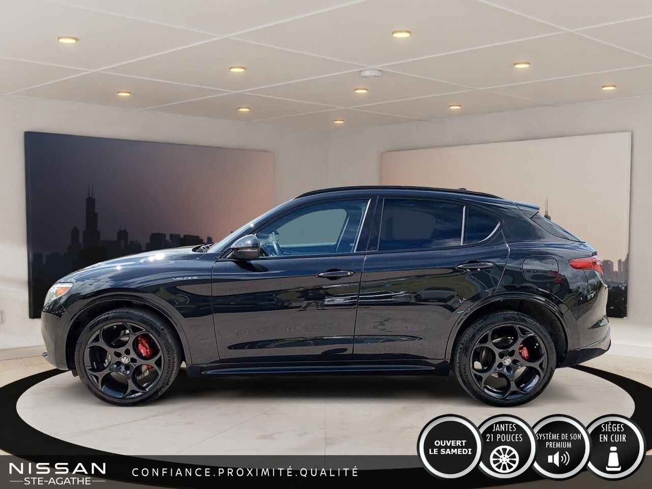 2022 Alfa Romeo Stelvio Veloce | CUIR ROUGE | TOIT PANORAMIQUE | AWD | Black Saint-Jérôme - photo #5