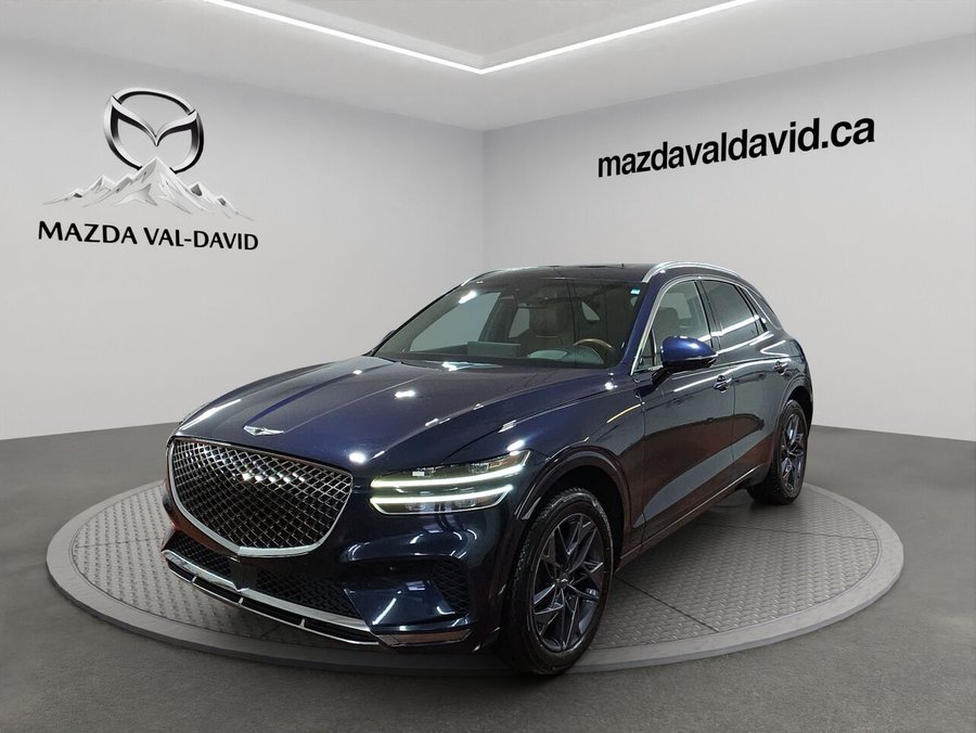 Genesis GV70 2.5T Advanced Plus TI, toit ouvrant panoramique, navigation, sièges fonction mémoire, volant 2022 Bleu
