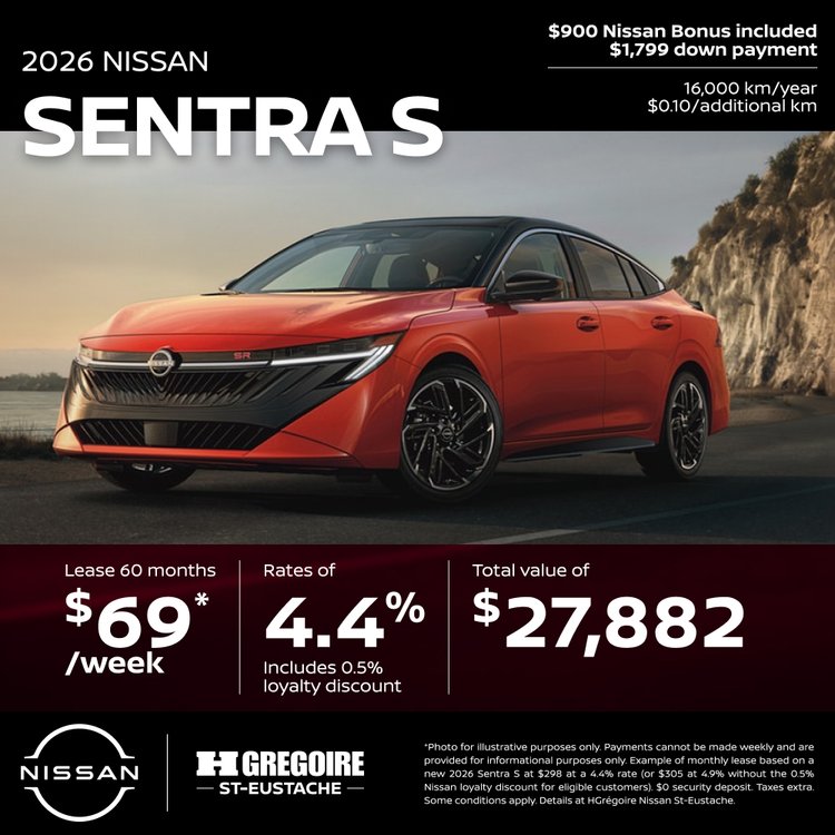 Nissan st eustache promo juillet Sentra S EN