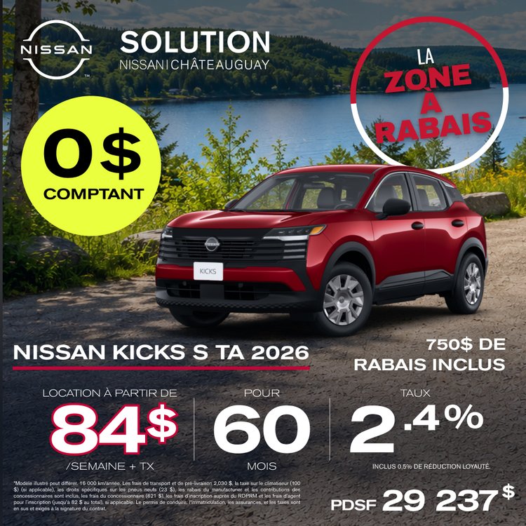 Solution nissan promo JUILLET KICKS S TA 2026 FR