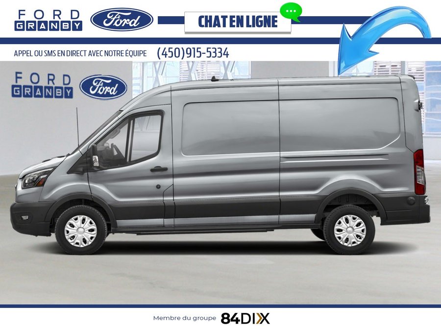 Ford E-Transit fourgonnette utilitaire T-350 toit surélevé PA 148 po PNBV de 9 500 lb 2025 Argent lingot métallisé