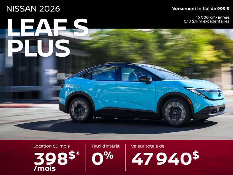 Nissan st eustache Accueil juillet LEAF S PLUS