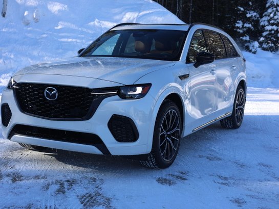 Mazda CX-70 hybride léger Signature, 5 passagers, Mode hybride, awd, Toit ouvrant pano, Écran 360 pano, cuir 2025 Blanc rhodium métallisé