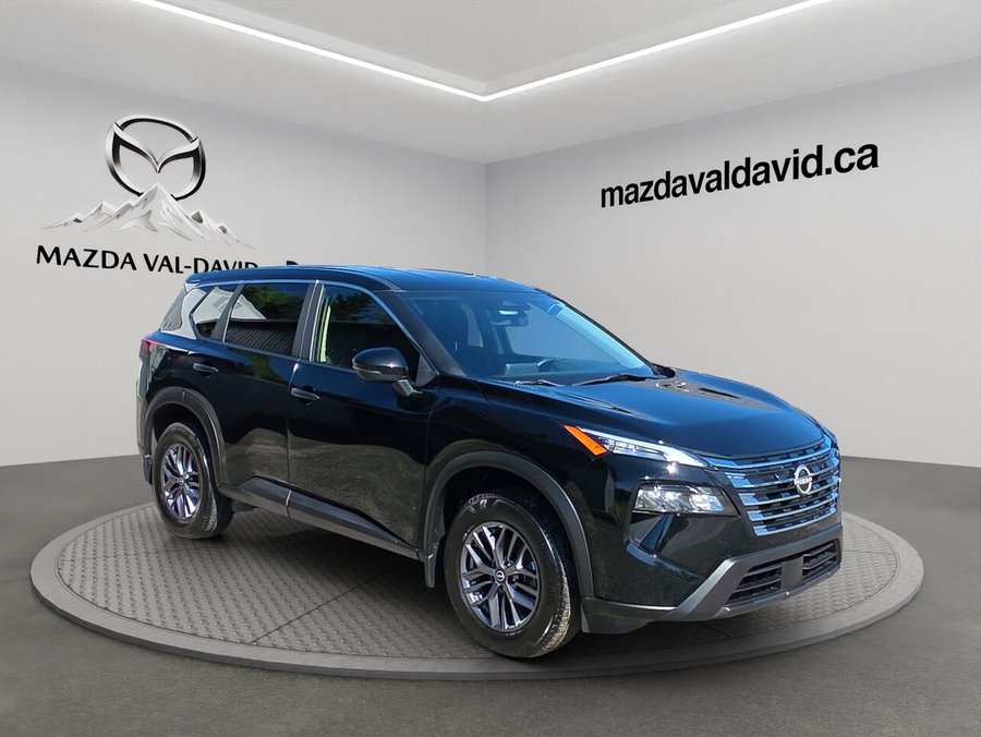 2024 Nissan Rogue S TI, volant chauffant, détecteur d'angles morts, cruise control Black