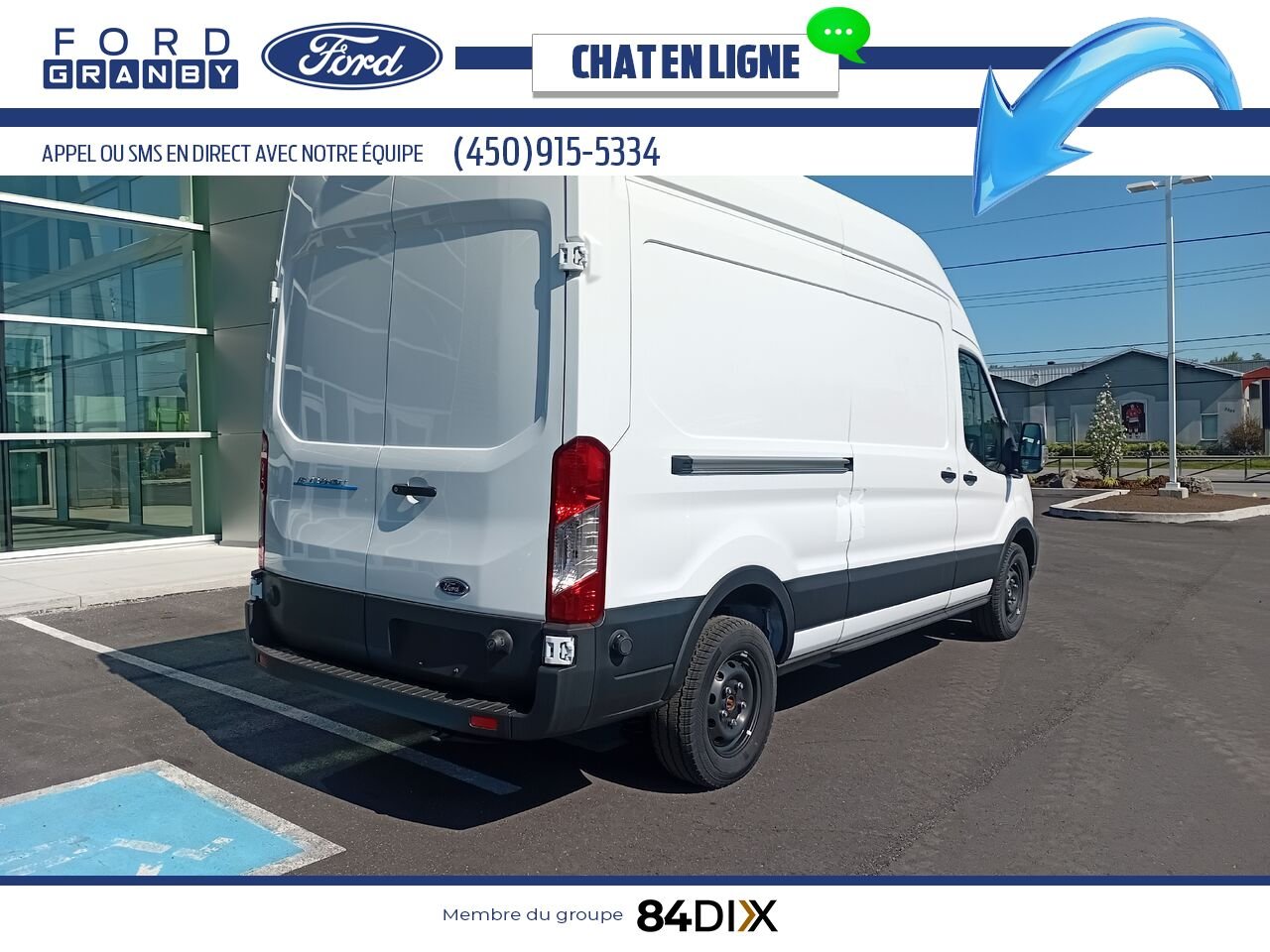 Ford E-TRANSIT FOURGONNETTE UTILITAIRE 2024 Blanc Granby - photo #3