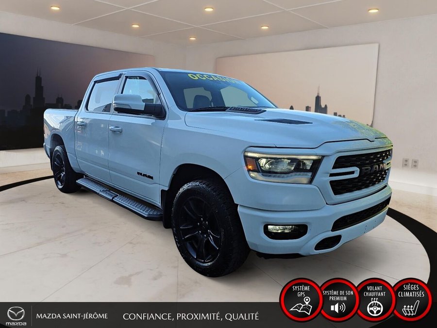 2022 Ram 1500 Sport | caisse de 5 pi 7 po | CUIR | 4X4 | White