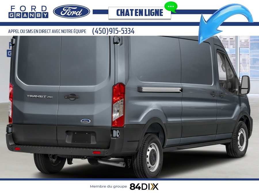 Ford Transit fourgon utilitaire T-250 PA toit moyen 148 po PNBV de 9 070 lb 2025 Gris abysse métallisé