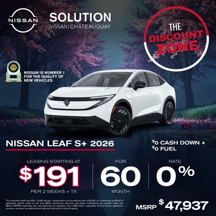 Solution nissan promo mai leaf S Plus 2026 EN