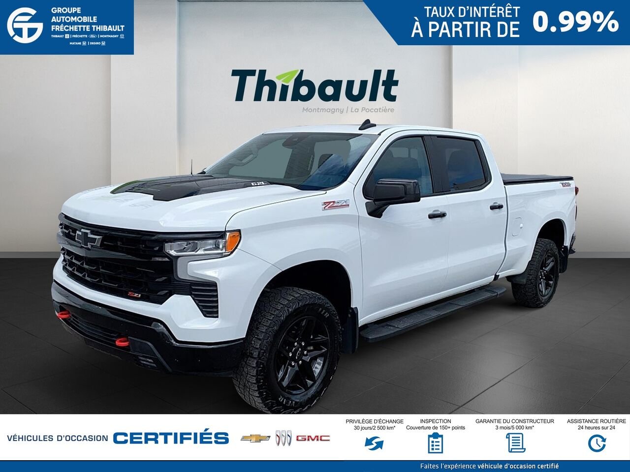 CHEVROLET SILVERADO LT Trail Boss cabine multiplace 4RM 157 po 2024 Blanc Montmagny - photo #0