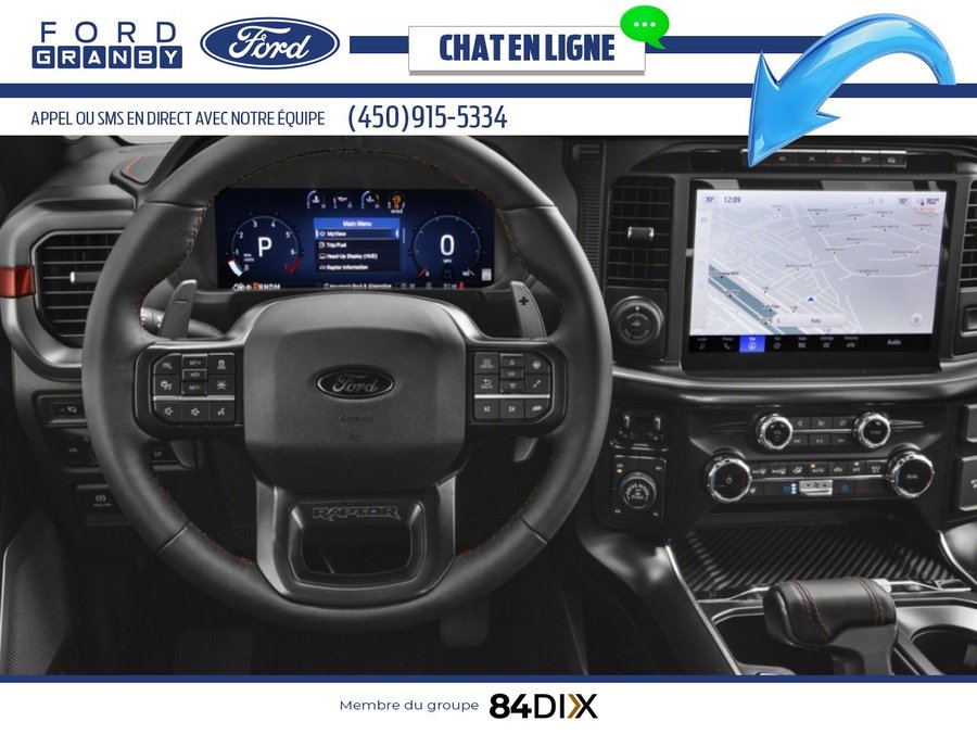 Ford F-150 Raptor SuperCrew 4RM caisse de 5,5 pi 2025 Noir agate métallisé