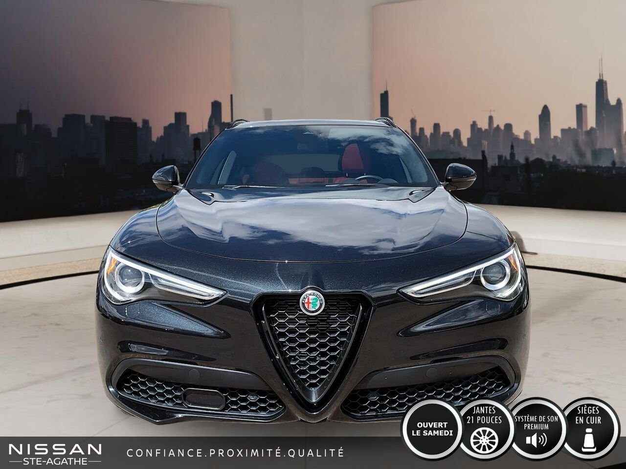 2022 Alfa Romeo Stelvio Veloce | CUIR ROUGE | TOIT PANORAMIQUE | AWD | Black Saint-Jérôme - photo #1
