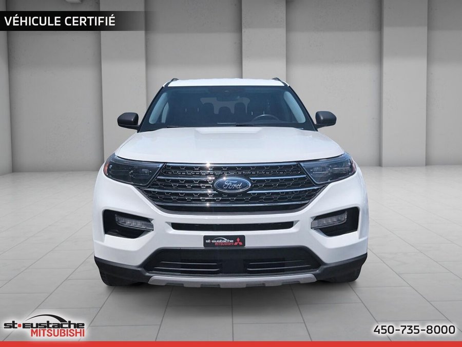 2022 Ford Explorer XLT, AWD-TURBO-CUIR-SIÈGES ET VOLANT CHAUFFANTS-CARPLAY White
