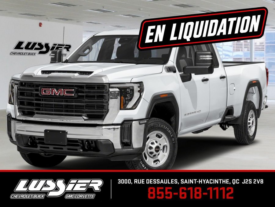 GMC Sierra 2500HD Pro cabine double 4RM 162 po 2024 Blanc sommet