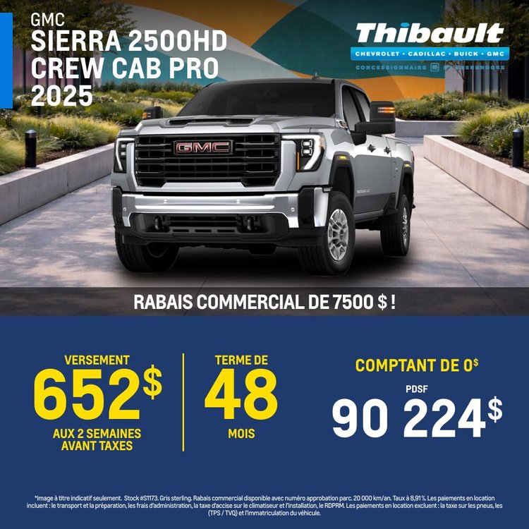 Thibault sherbrooke promo avril GMC SIERRA PRO FR