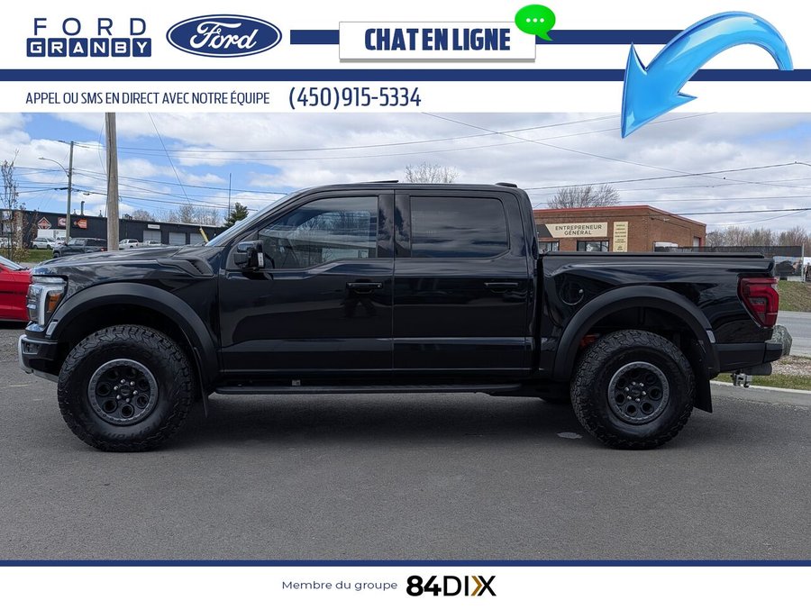 Ford F-150 Raptor SuperCrew 4RM caisse de 5,5 pi 2025 Noir agate métallisé