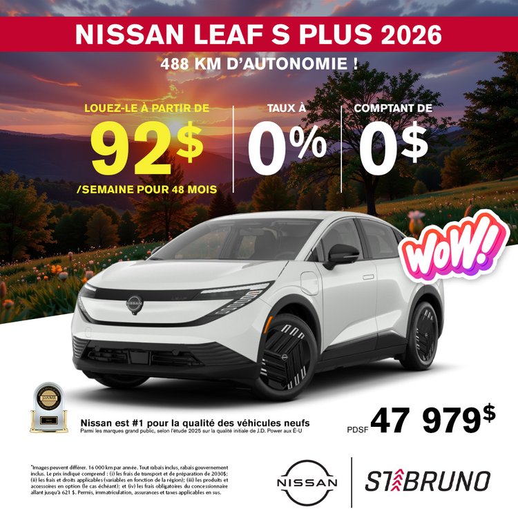 St bruno nissan promo juin leaf S 2026 FR