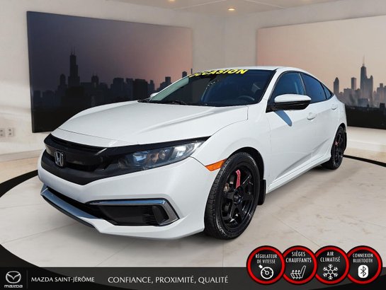 2020 Honda Civic Berline LX | MANUELLE | MAGS NOIR | CLEAN CARFAX | White