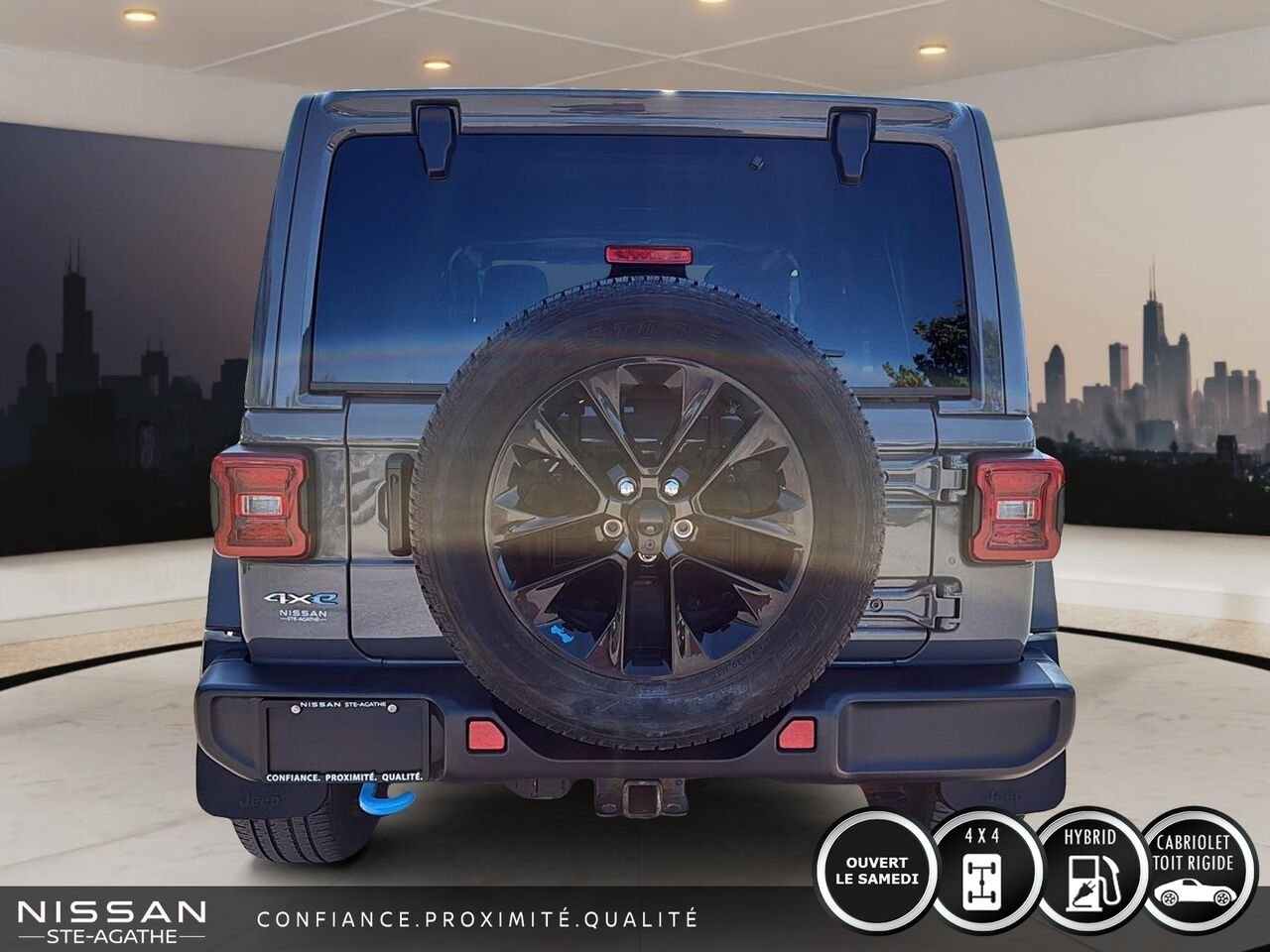 Jeep Wrangler 4xe Unlimited Sahara | 4x4 | CUIR | CARPLAY | 2022 Gris Saint-Jérôme - photo #3