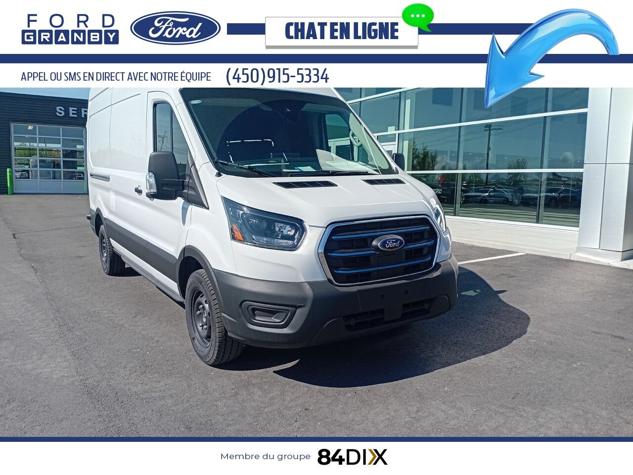 Ford E-TRANSIT FOURGONNETTE UTILITAIRE 2024 Blanc Granby - photo #0