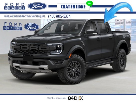 Ford Ranger Raptor cabine SuperCrew 4RM caisse de 5 pi 2025 Noir ombre