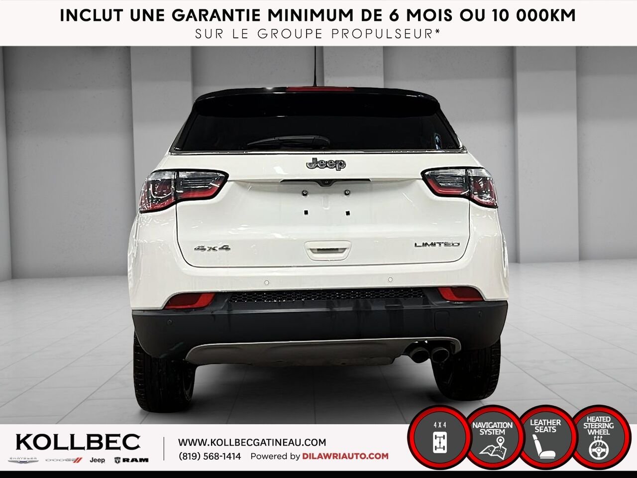 JEEP COMPASS Limited 4x4 2018 Blanc Ottawa & Gatineau - photo #14
