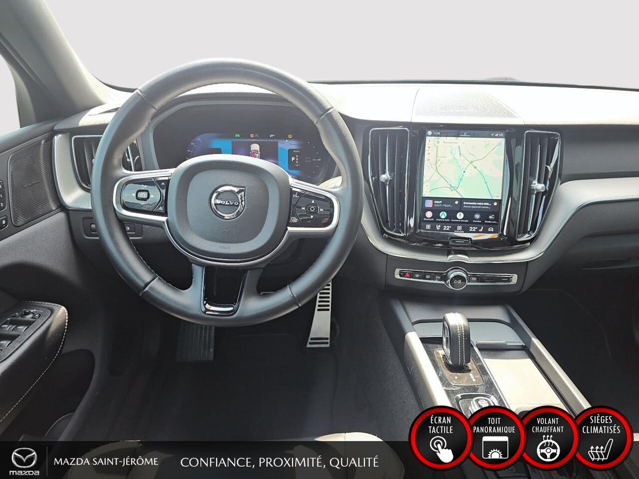 2022 Volvo XC60 Recharge T8 R-Design hybride rechargeable | POLESTAR | TOIT PANORAMIQUE | AWD | CUIR | Black Saint-Jérôme - photo #23