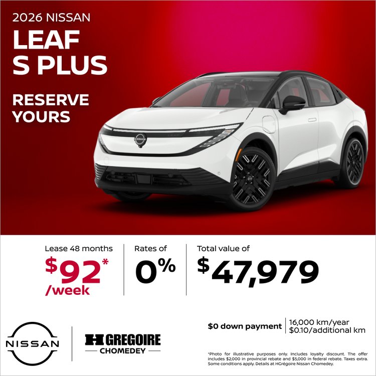 Nissan chomedey promo juin Leaf S EN