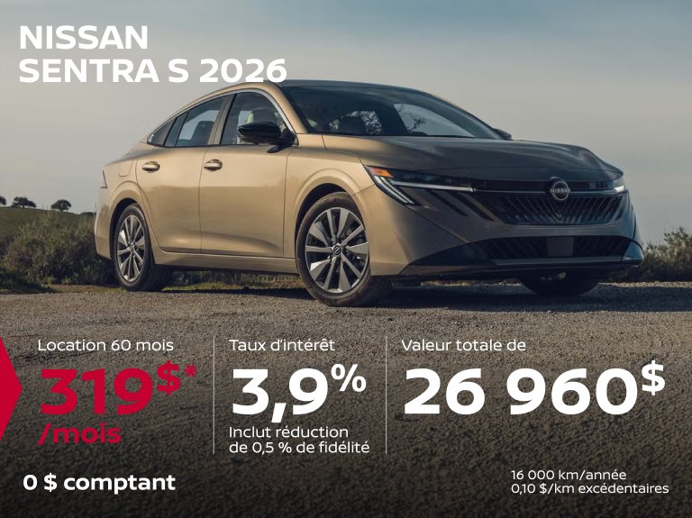 Nissan vimont Accueil juillet Sentra S 2026