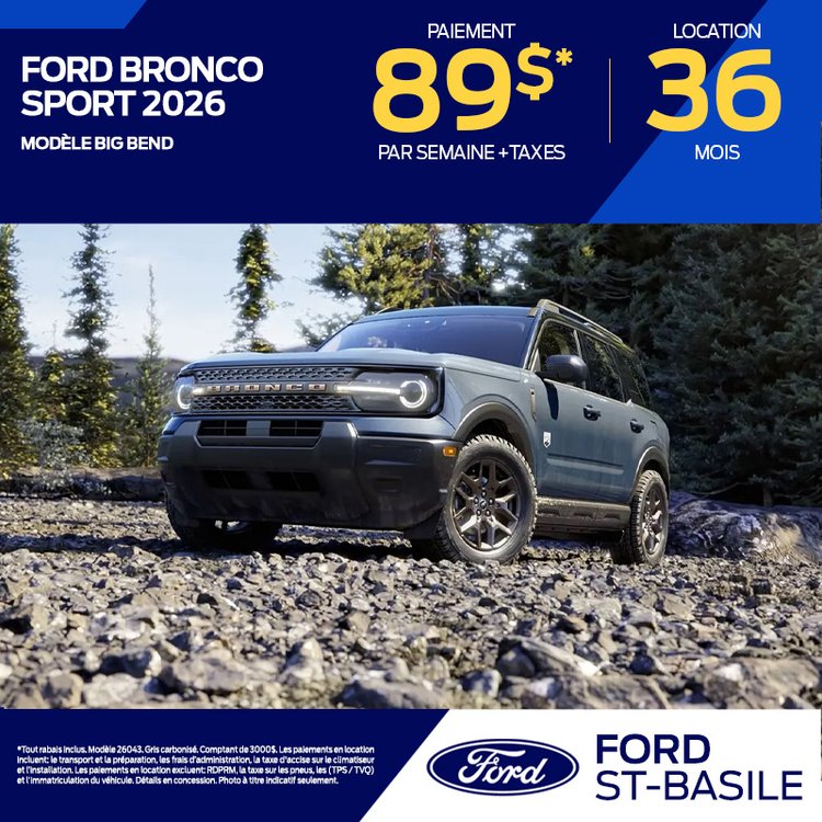 Ford st basile promo mai BRONCO SPORT 2026 FR