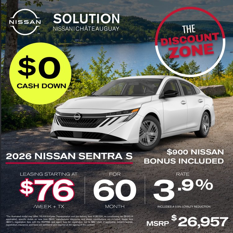 Solution nissan promo JUILLET Sentra S 2026 EN