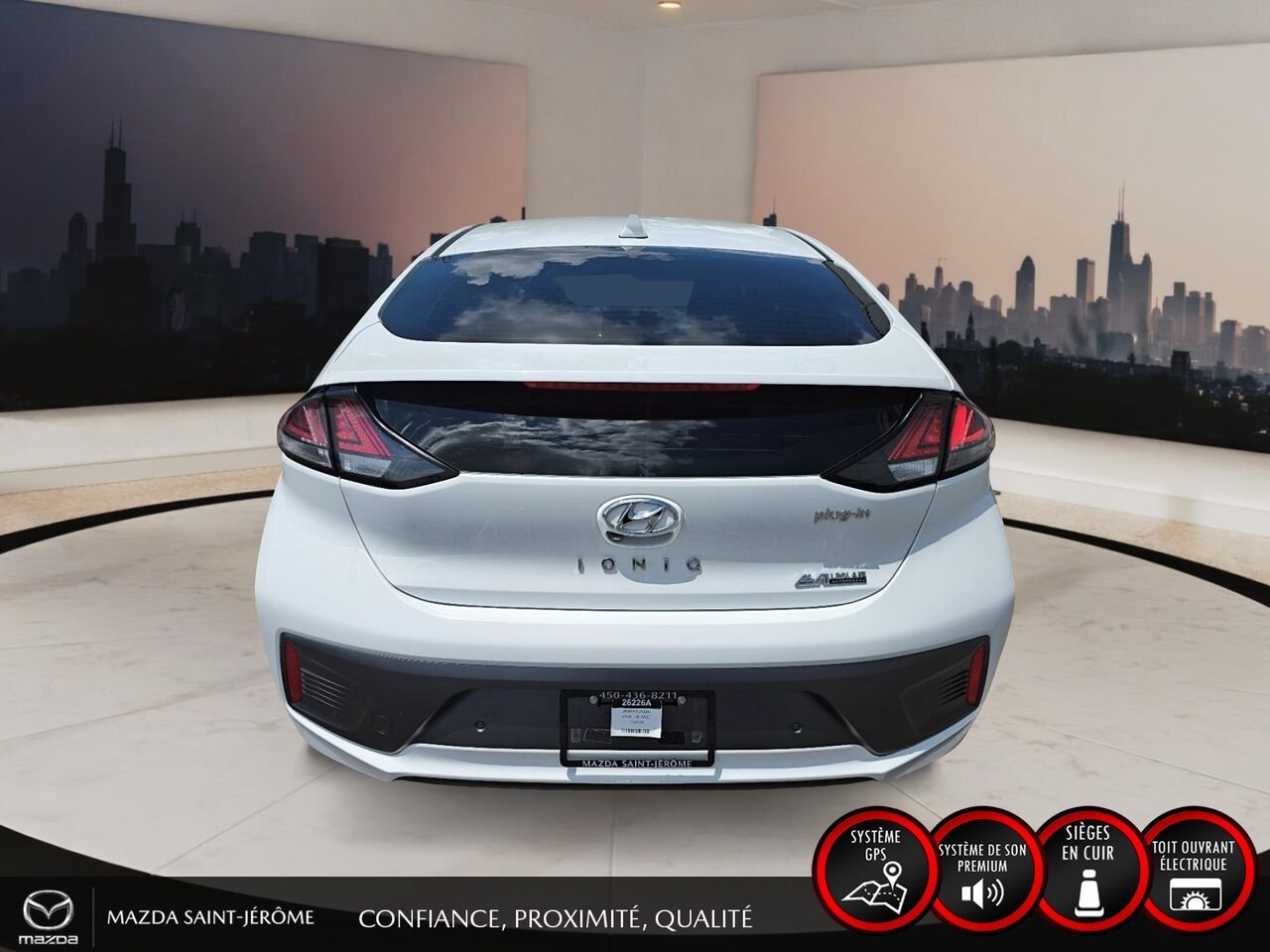 2020 Hyundai Ioniq hybride rechargeable Ultimate | TOIT OUVRANT | CUIR | White Saint-Jérôme - photo #6