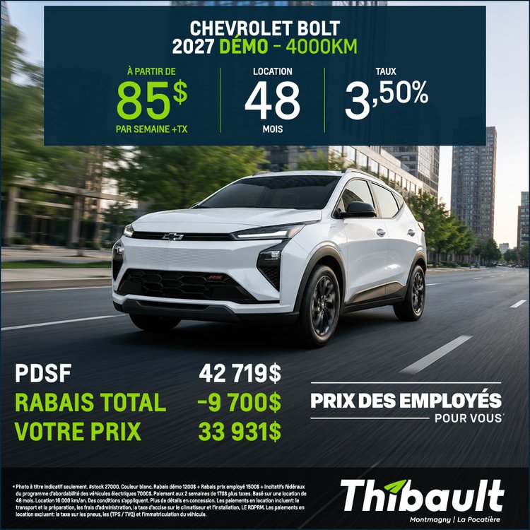 Thibault gm montmagny promo juillet Bolt 2027