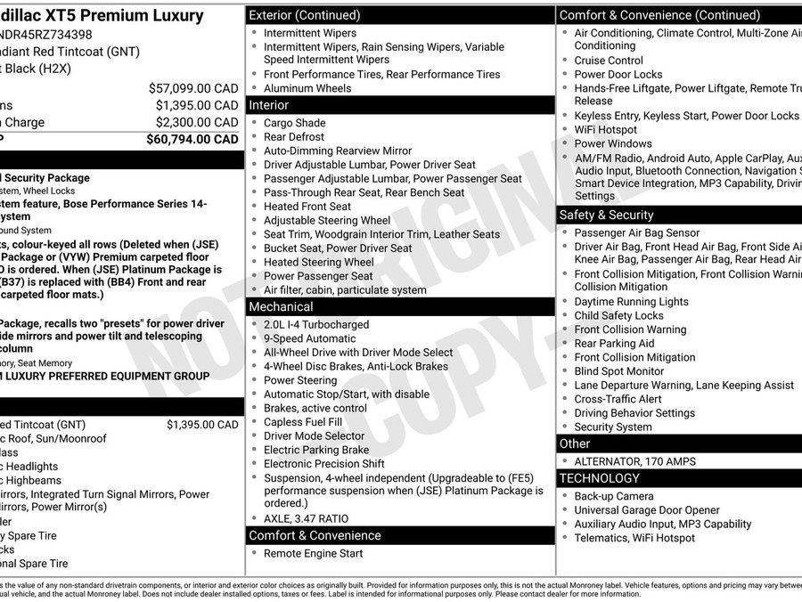 2024 Cadillac XT5 2024 Red